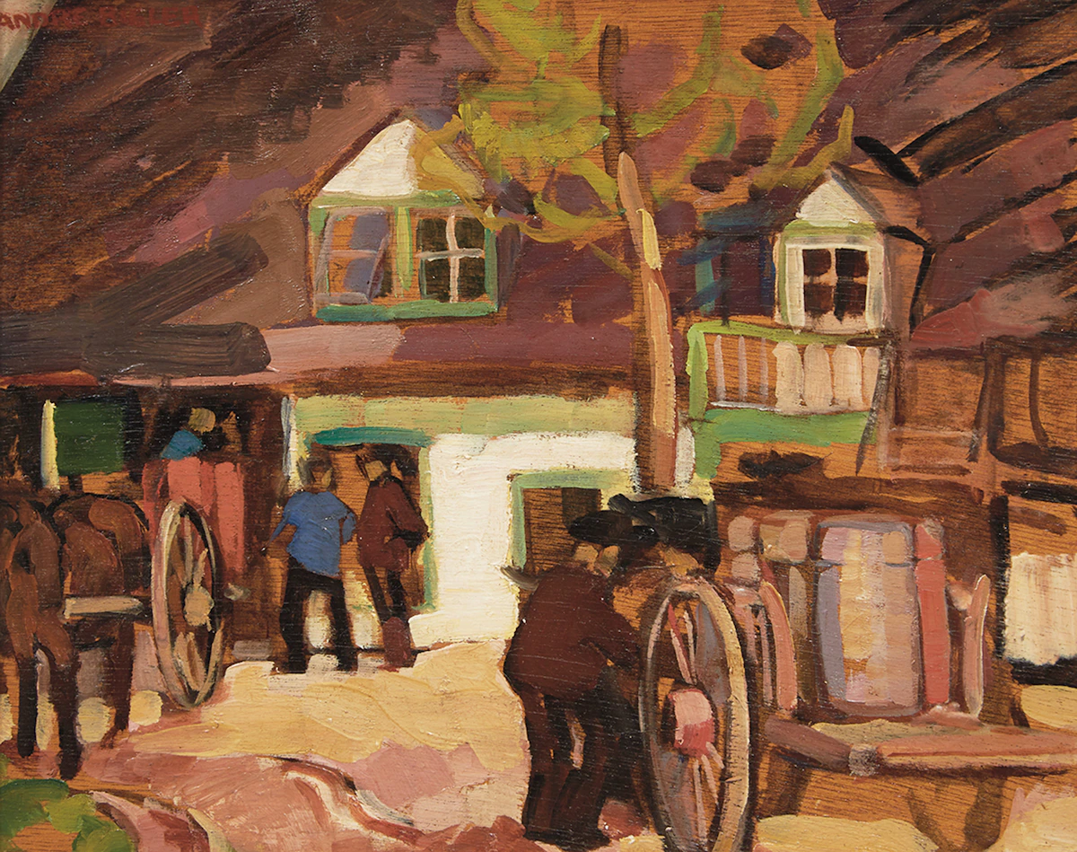 André Charles Biéler, La laiterie, Île d’Orléans, oil on board