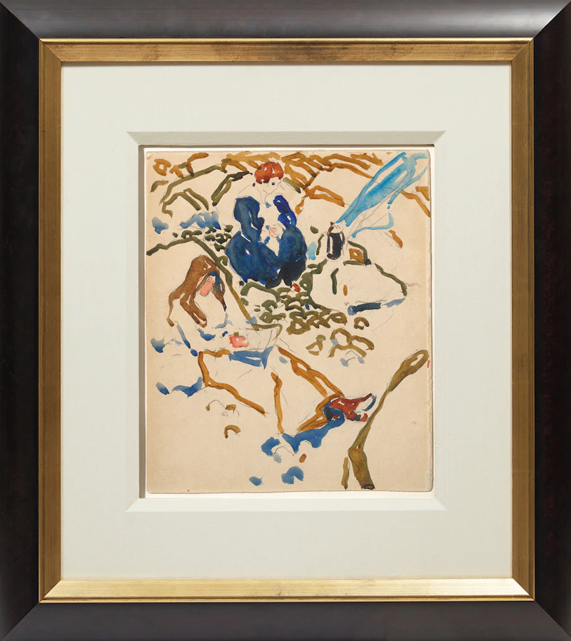 David Brown Milne, Picnic, watercolour on illustration board, circa 1913 - view 2