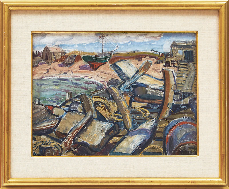 Arthur Lismer, Fisherman’s Gear, Cape Breton Island, Nova Scotia, oil on board, 1945 - view 2