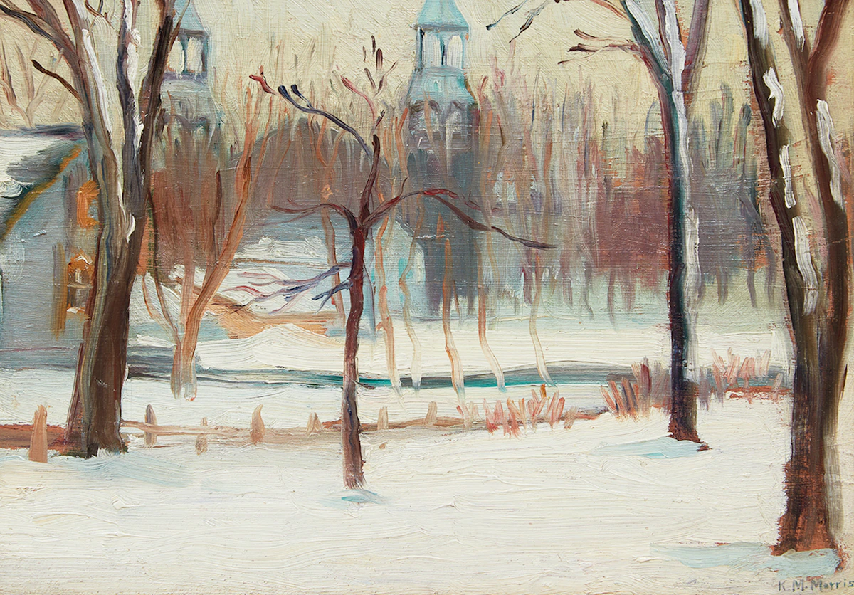 Kathleen Moir Morris, Berthier-en-Haut, oil on board