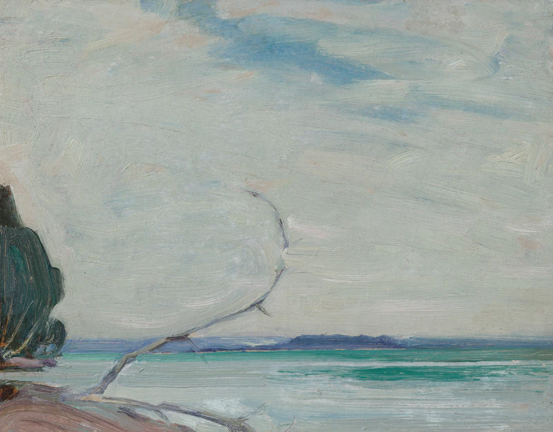 James Edward Hervey MacDonald, Roches Point, Lake Simcoe, oil on board