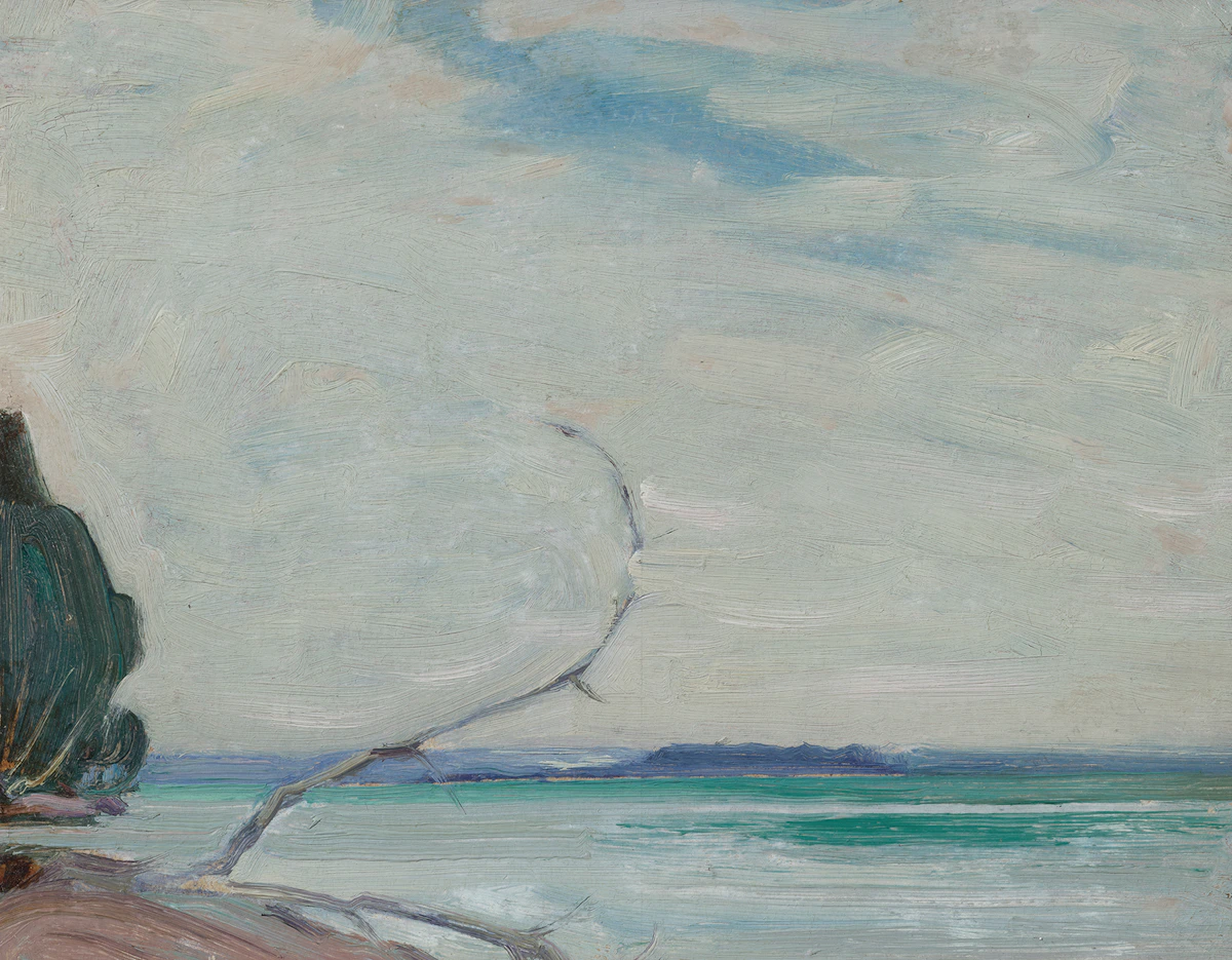 James Edward Hervey MacDonald, Roches Point, Lake Simcoe, oil on board, 1920