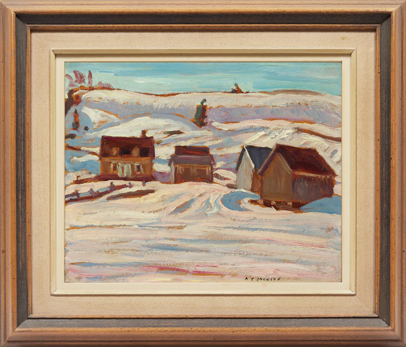 Alexander Young Jackson, Old Farm Buildings, Quebec, oil on board - view 2