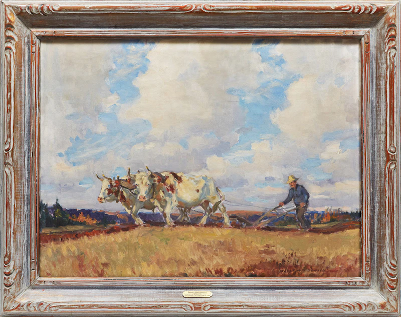 Manly Edward MacDonald, Joe Malloy’s Oxen Hastings Co. , oil on canvas, 1935 - view 2