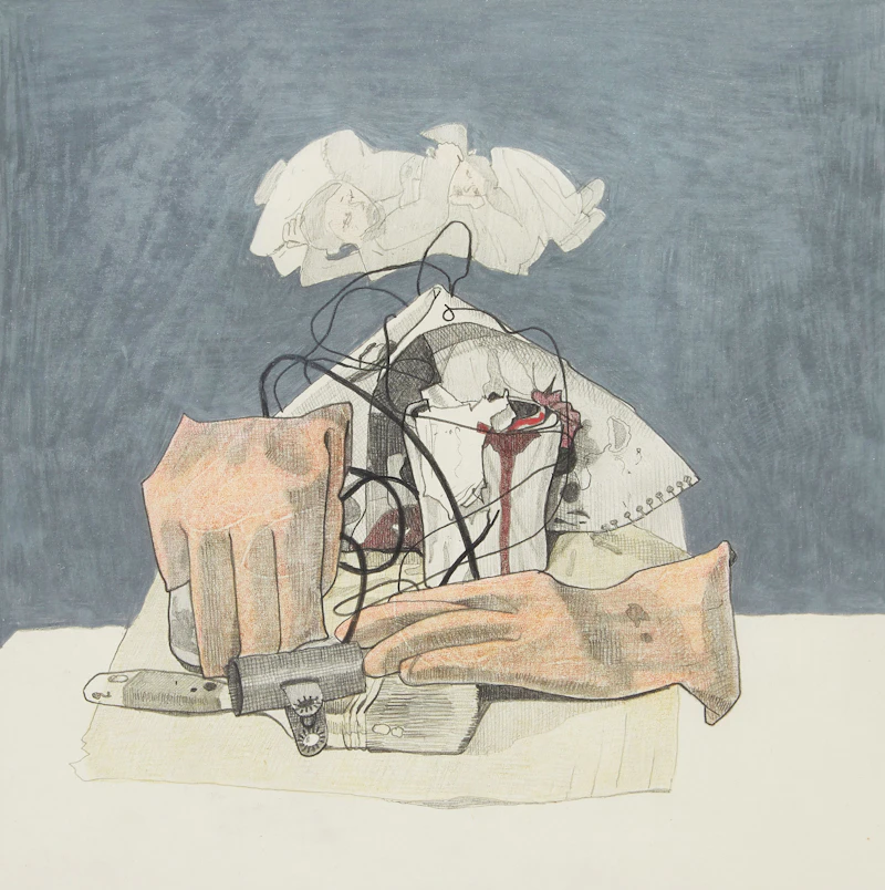 Ivan Kenneth Eyre, Untitled (Studio Still Life), mixed media drawing, 1968 - view 1