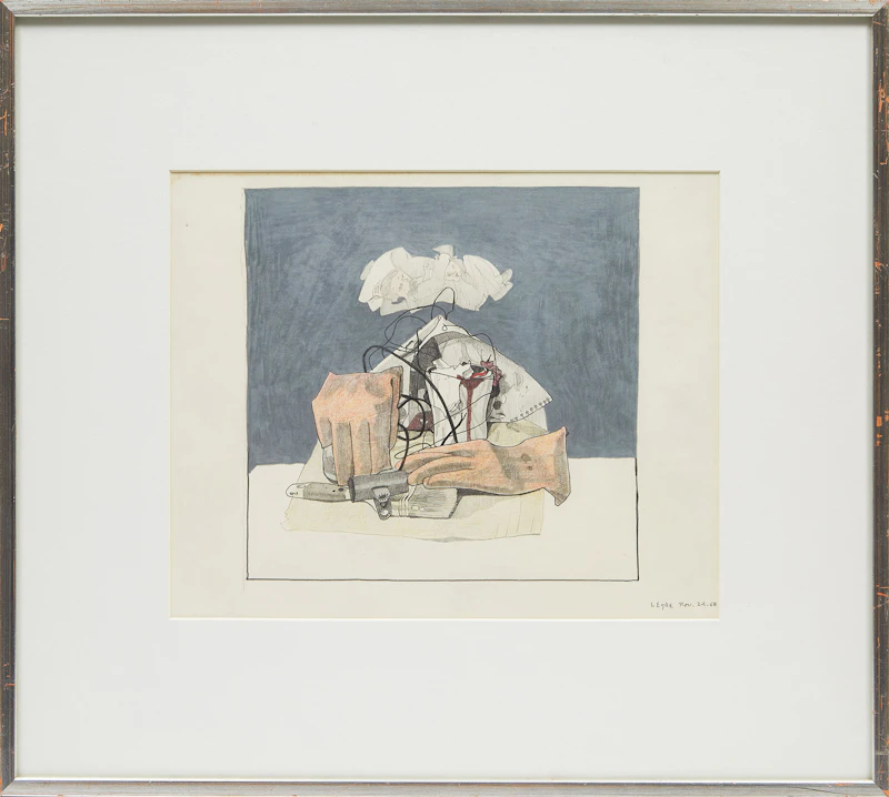 Ivan Kenneth Eyre, Untitled (Studio Still Life), mixed media drawing, 1968 - view 2