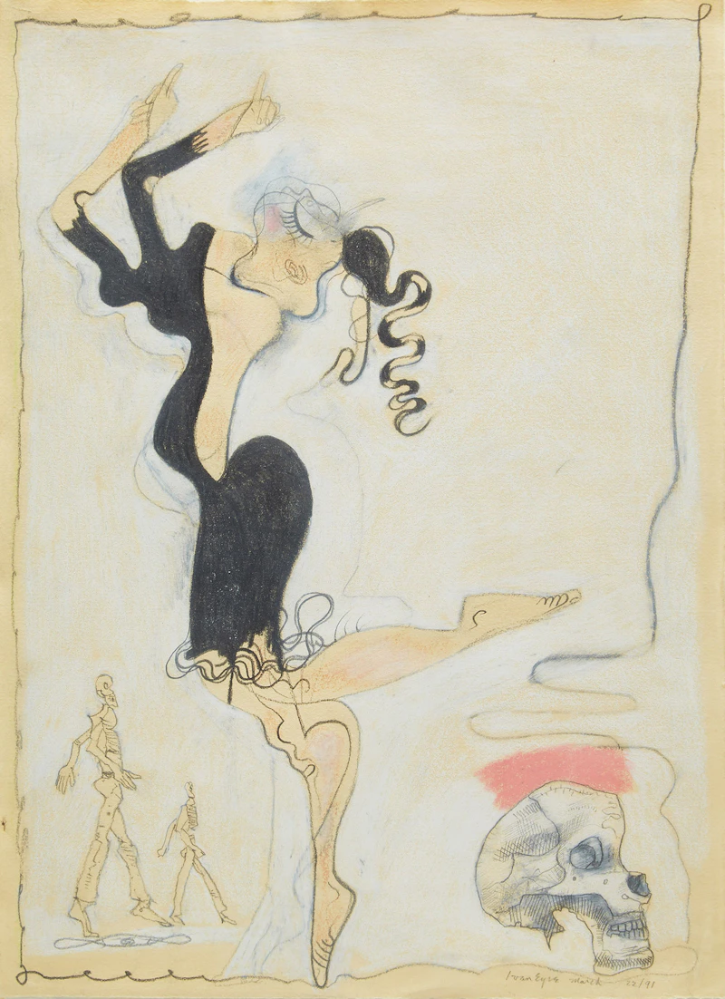 Ivan Kenneth Eyre, Untitled (Dancer), mixed media drawing, 1991 - view 1