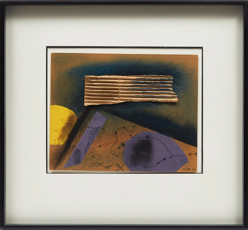 Jean-Paul Jérôme, Collage-volant, mixed media collage, 1990 - view 2