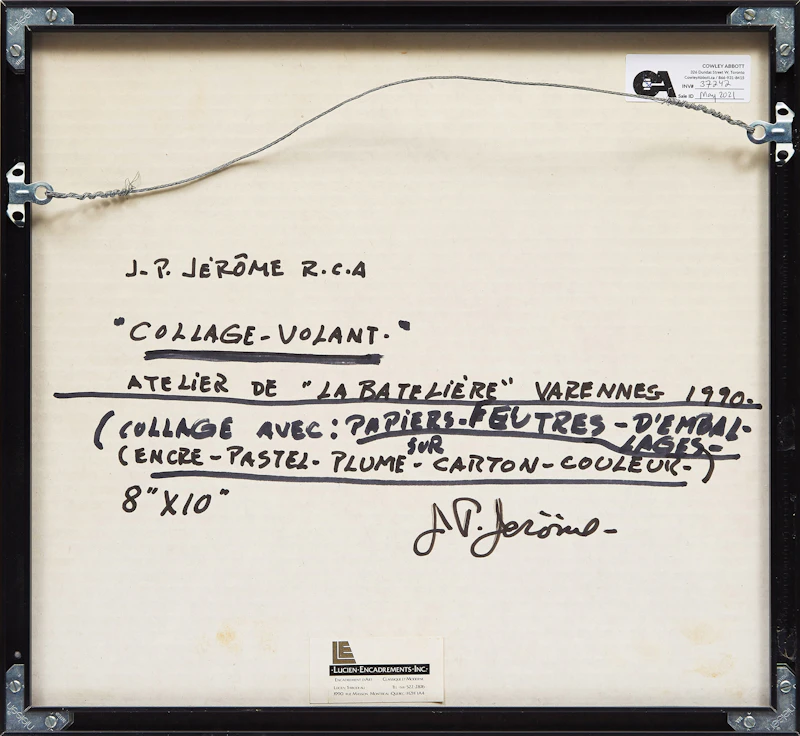 Jean-Paul Jérôme, Collage-volant, mixed media collage, 1990 - view 3