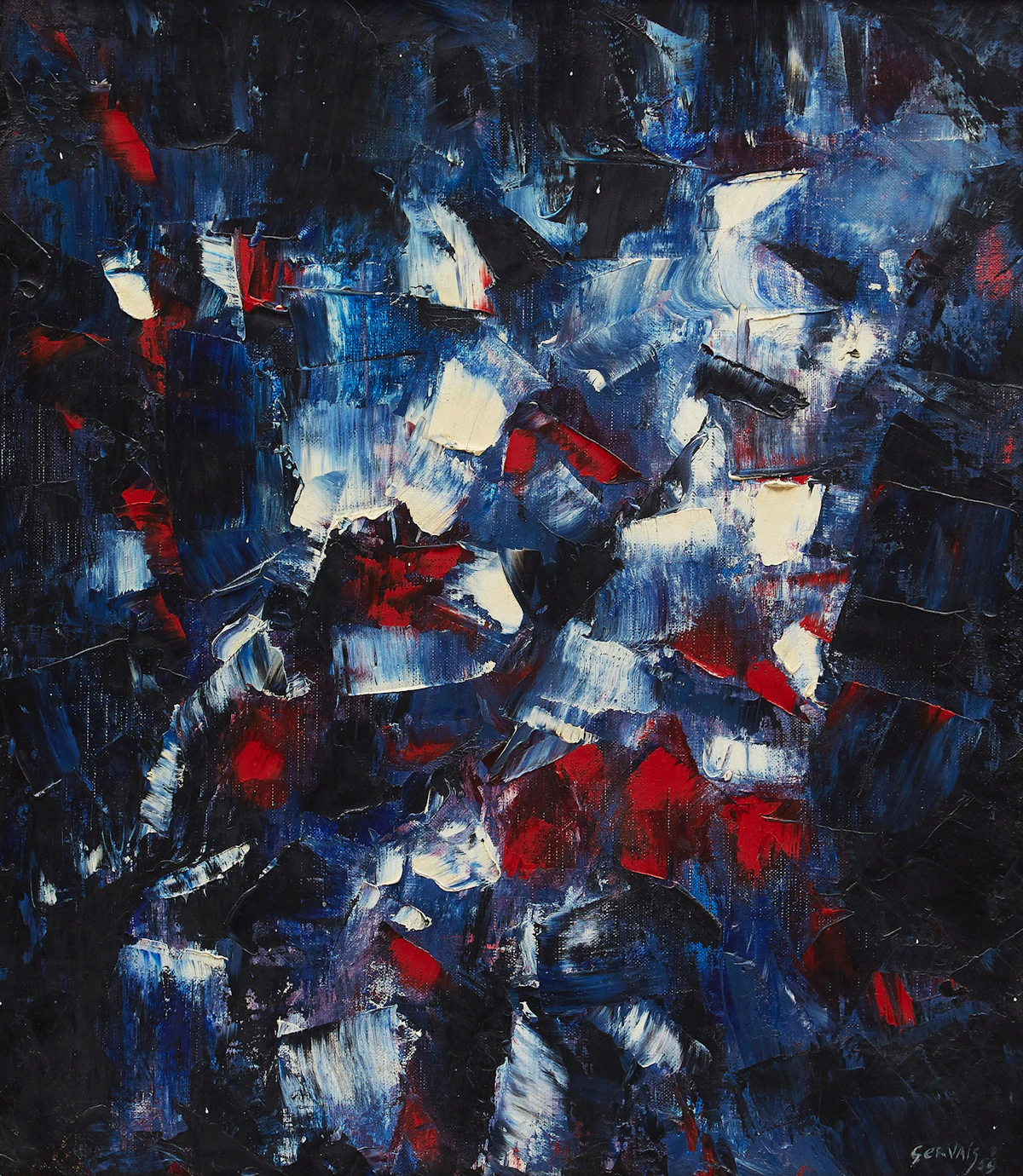 Lise Gervais, Sans titre, oil on canvas, 1959