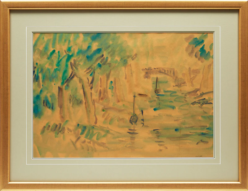Kazuo Nakamura, Lagoon, watercolour, 1955 - view 2