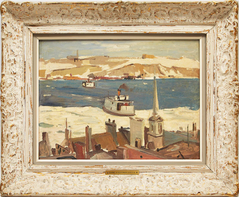 George Lorne Holland Bouchard, Levis Ferry in Winter, oil on board - view 2
