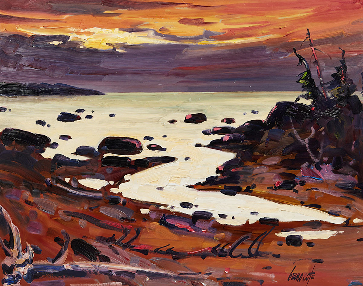 Bruno Côté, Lumière sur la mer , oil on board