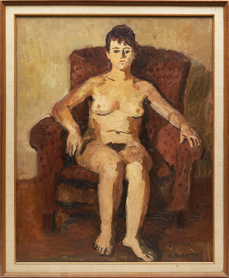 William Goodridge Roberts, Seated Nude, oil on board - view 2