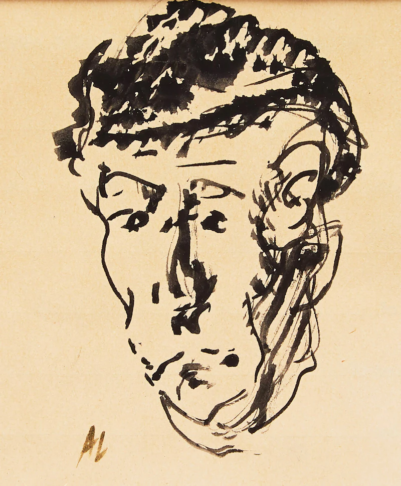 Arthur Lismer, Portrait of A.Y. Jackson, ink drawing