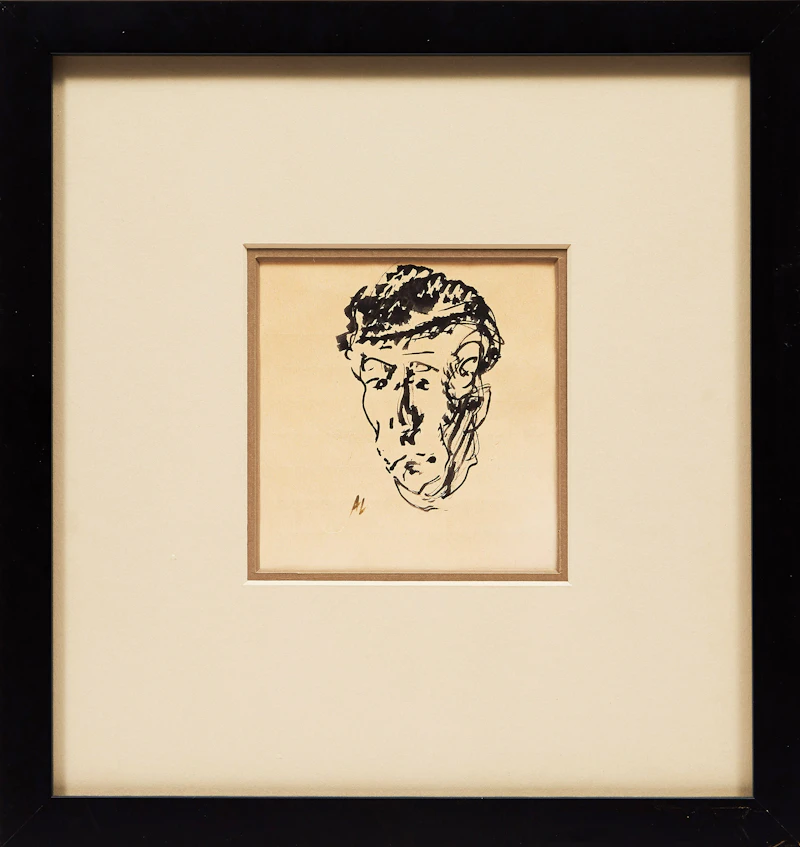 Arthur Lismer, Portrait of A.Y. Jackson, ink drawing, circa 1967 - view 2