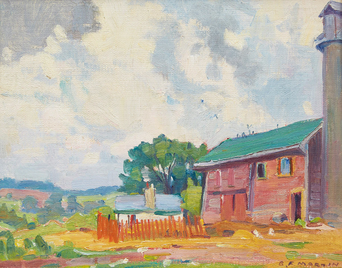 Bernice Fenwick Martin, Southern Ontario Farm, oil on board