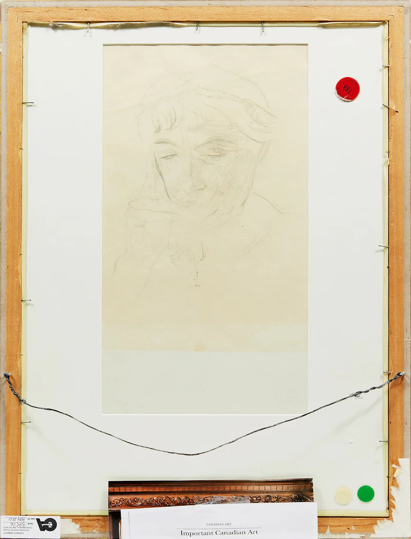 Frederick Horsman Varley, Double Sided Portrait of Philip Surrey’s Mother (Head and Shoulders and Face), graphite on paper, 1937 - view 4