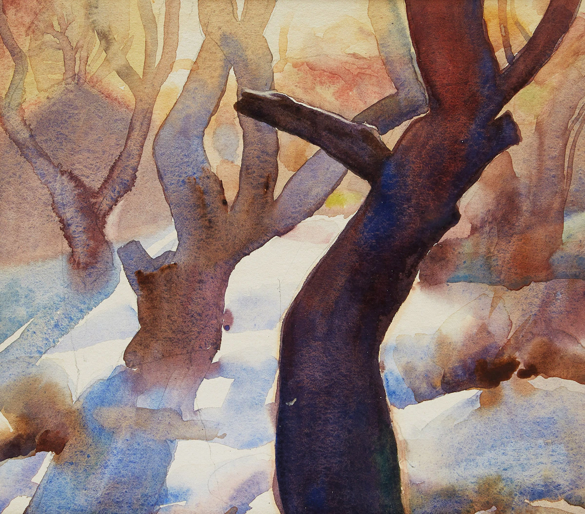 Lawrence Arthur Colley Panton, Apple Orchard, from the Artist’s Studio , watercolour