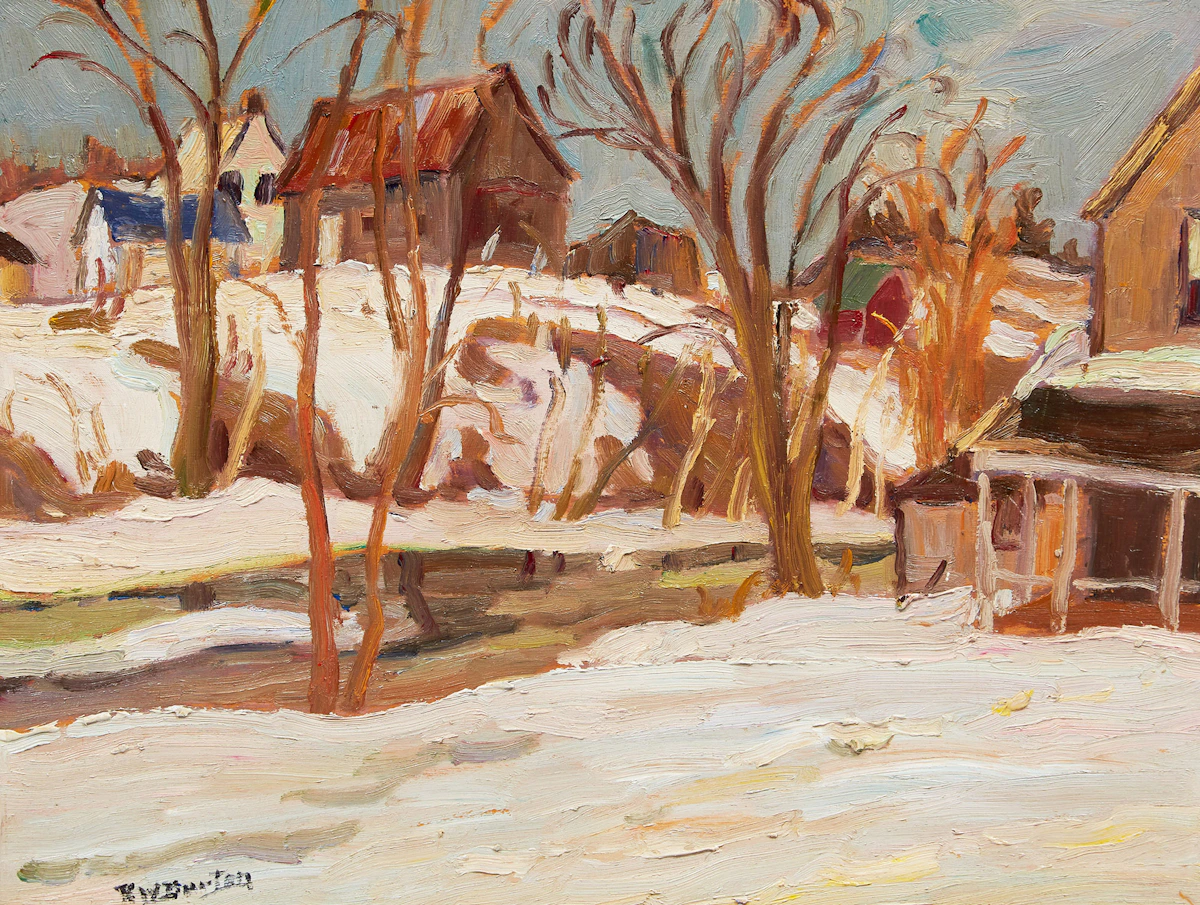 Ralph Wallace Burton, Spring - Masham, Que. , oil on board, 1966