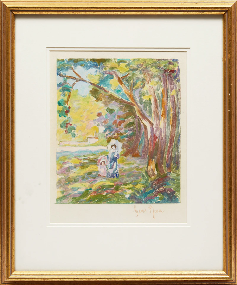 Henri Beau, Mother and Child in the Garden, mixed media - view 2