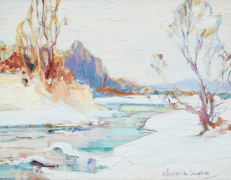 Charles Walter Simpson, Winter Landscape, oil on board - view 1