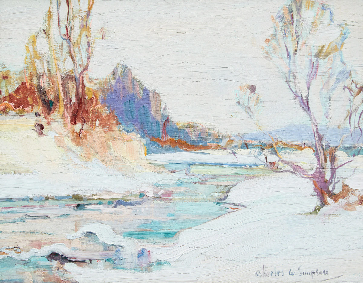 Charles Walter Simpson, Winter Landscape, oil on board