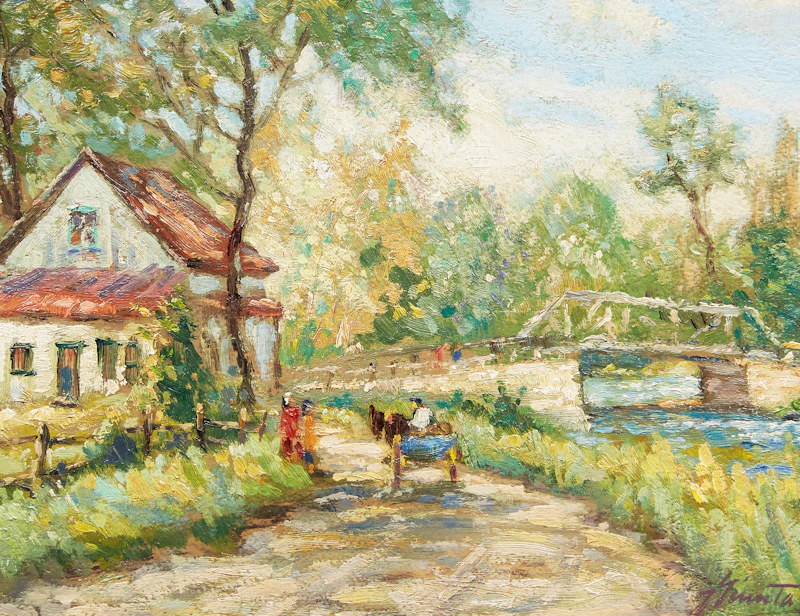 Joseph Giunta, View in Châteauguay, Que., oil on board