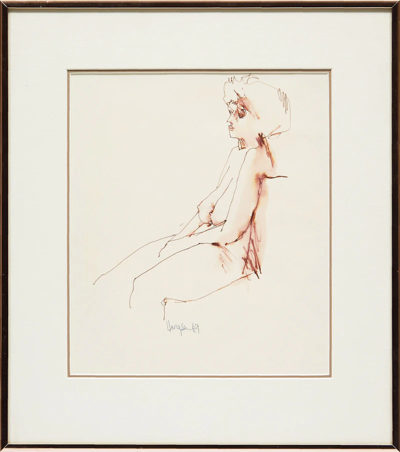 Thomas Sherlock Hodgson, Nude, ink drawing, 1969 - view 2