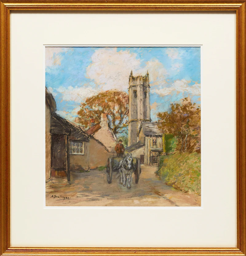Alice Des Clayes, Buckingham Church, Devon, pastel - view 2