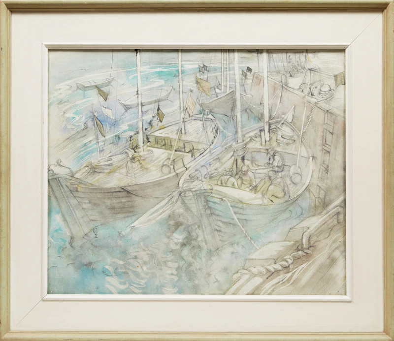 Doris Jean McCarthy, Dockside, Barachois, watercolour - view 2