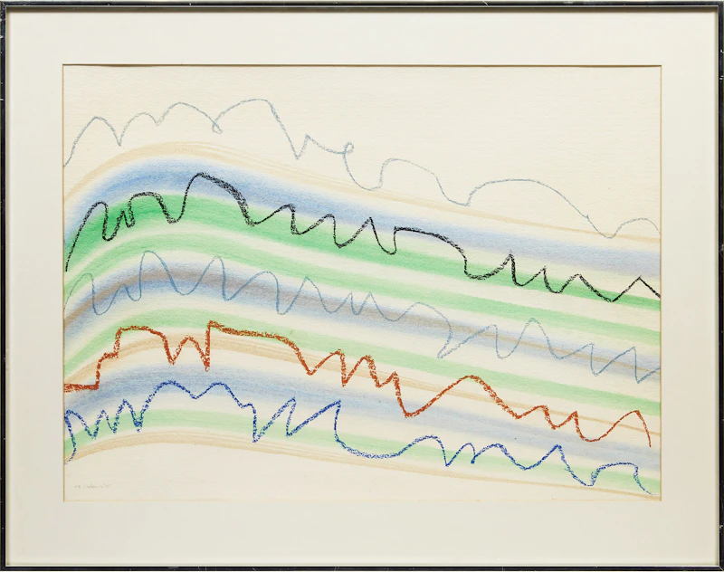 Kathleen Margaret Graham, Dorset Line - Cool with Tan 2 (Arctic III: Mountains, Seas & Cliffs series), acrylic and chalk on paper, 1975 - view 2