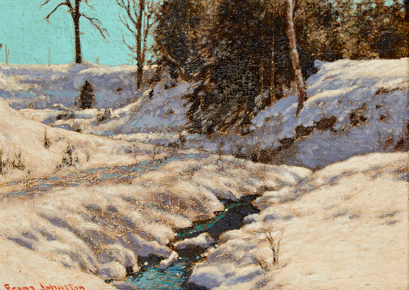 Frank Hans Johnston, The Valley Stream, oil on board
