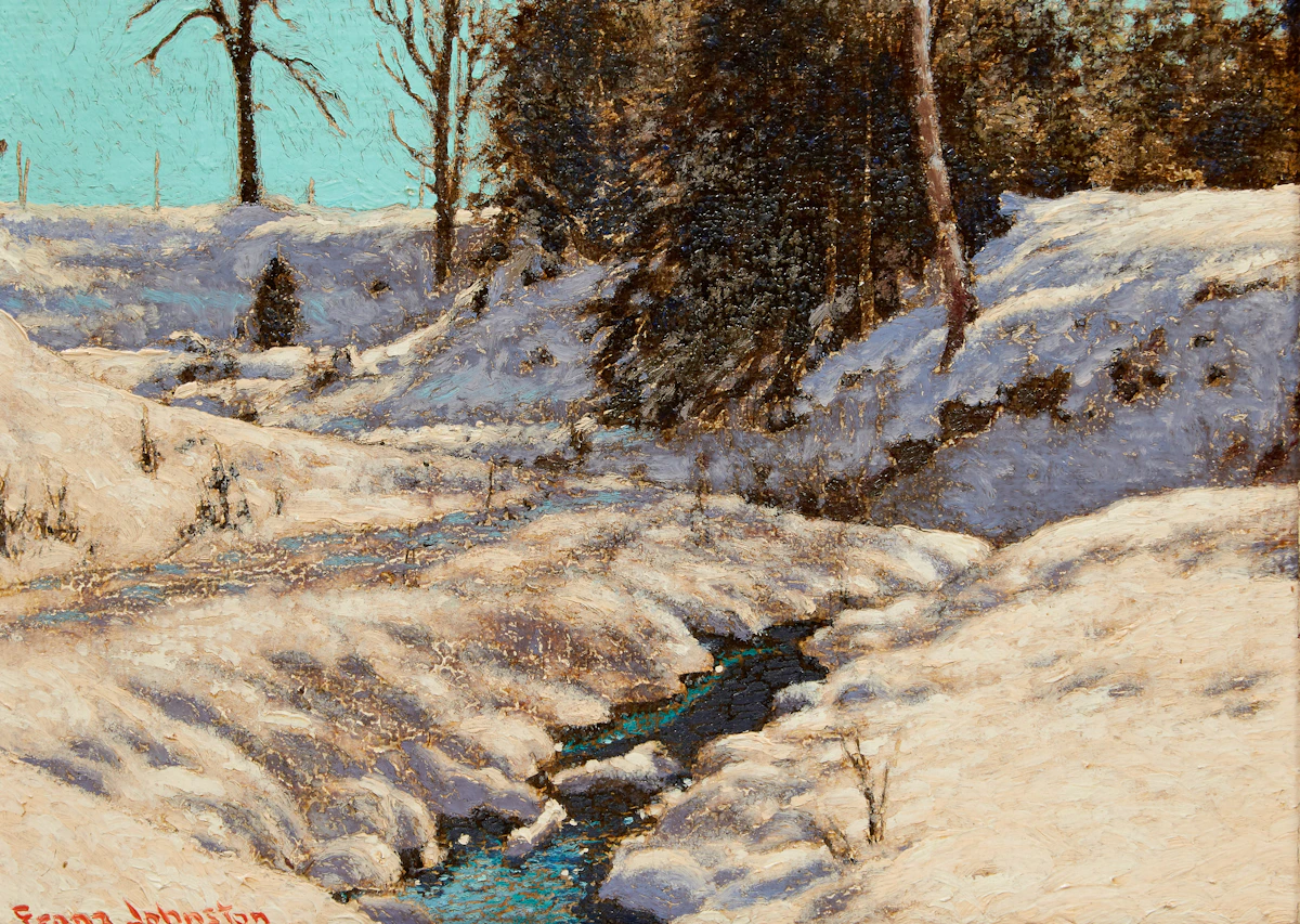 Frank Hans Johnston, The Valley Stream, oil on board