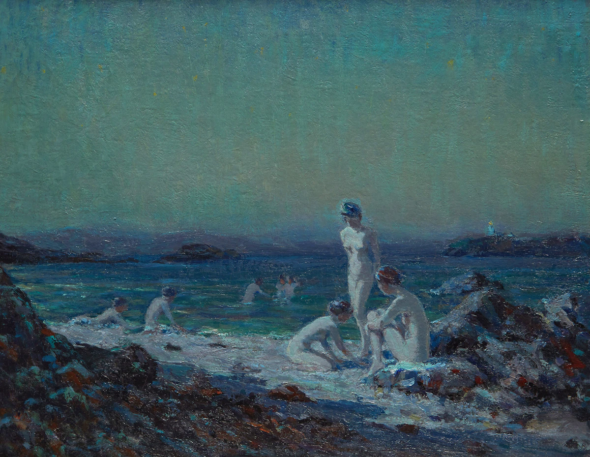 Farquhar McGillivray Strachan Knowles, Nudes Bathing in the Moonlight, oil on canvas