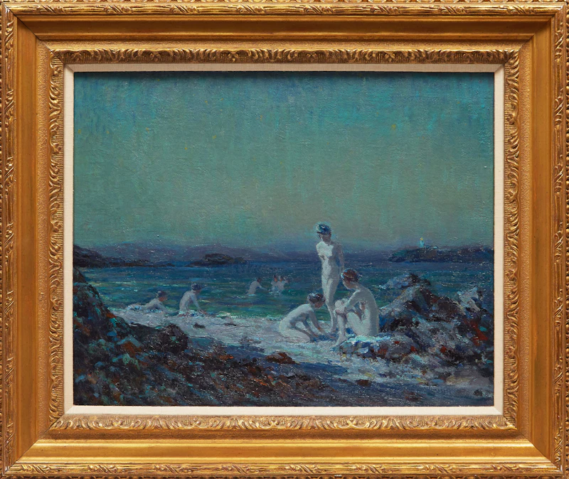 Farquhar McGillivray Strachan Knowles, Nudes Bathing in the Moonlight, oil on canvas - view 2