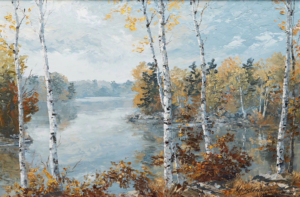 James Keirstead, Silver Dawn, Buck Lake, oil on board