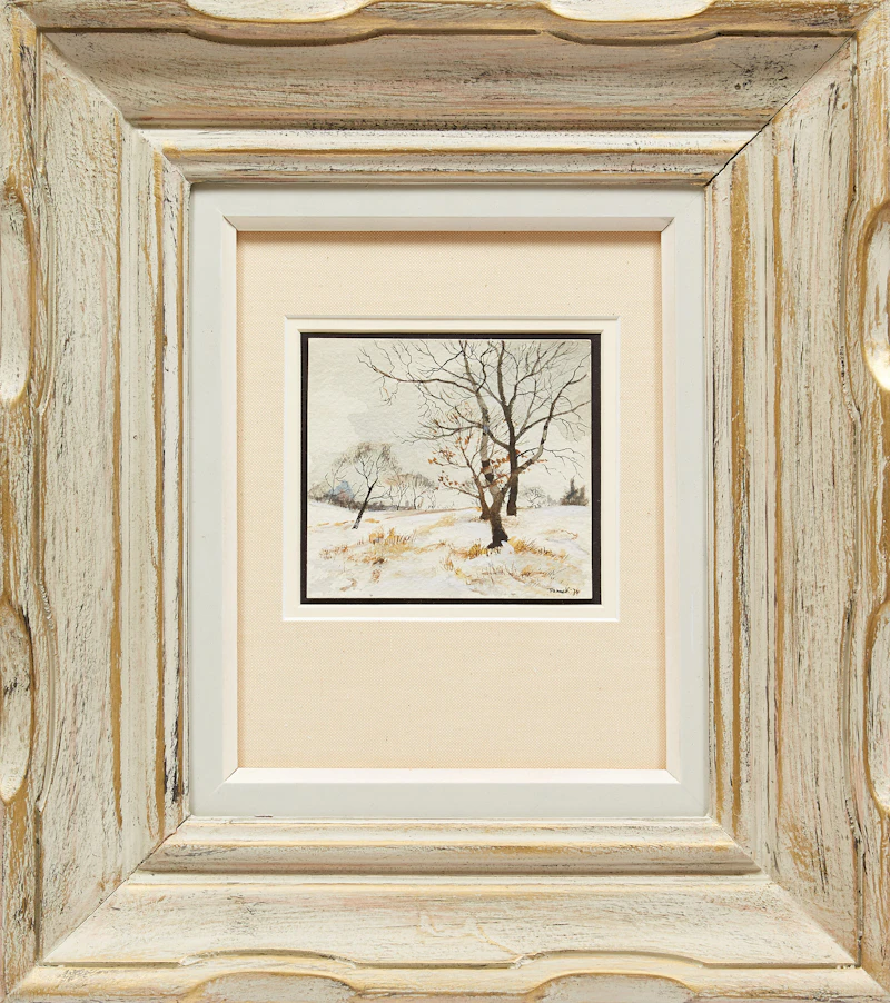 Albert Jacques Franck, Winter Landscape, watercolour, 1970 - view 2