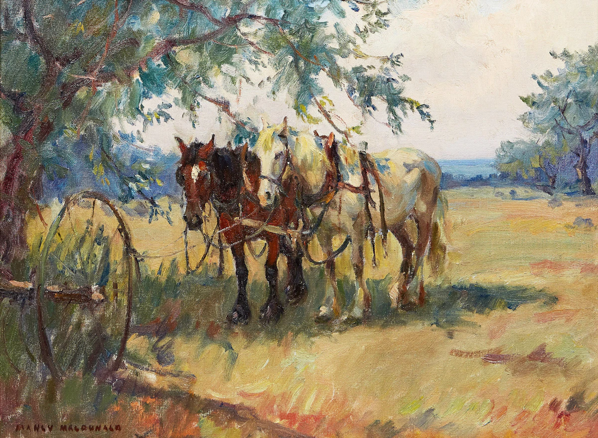 Manly Edward MacDonald, Noon Day Rest , oil on canvas