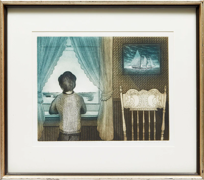 David Lloyd Blackwood, The Flora S. Nickerson Coming Home From The Labrador, colour etching and aquatint, 1979 - view 2