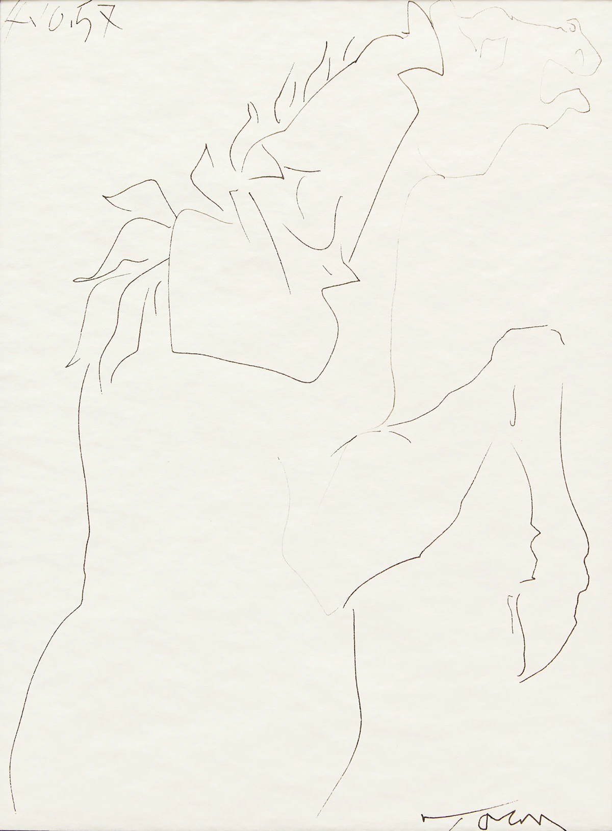Harold Barling Town, Untitled (Mythologies Series), pen and ink on paper, 1957