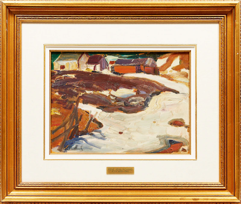 René Richard, Hiver à Baie St-Paul, oil on board - view 2