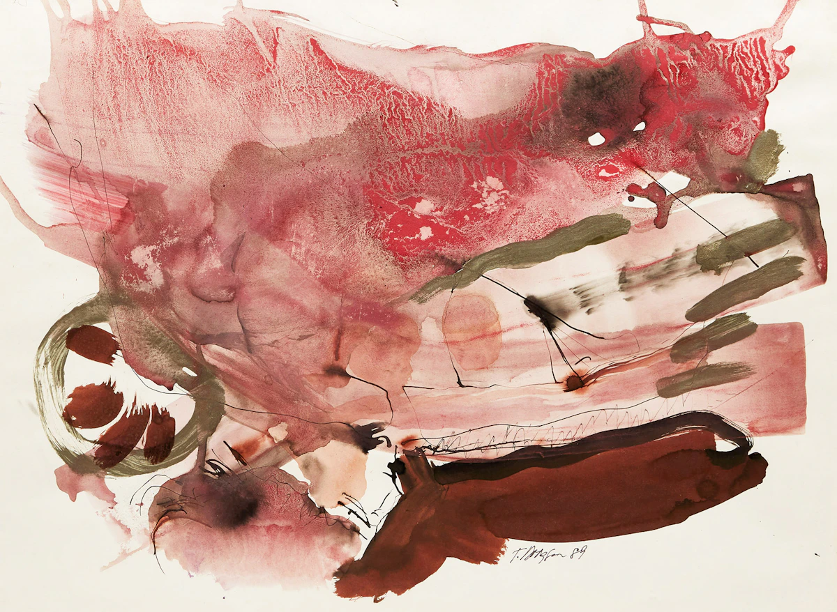Thomas Sherlock Hodgson, Untitled Abstraction, mixed media on paper, 1989
