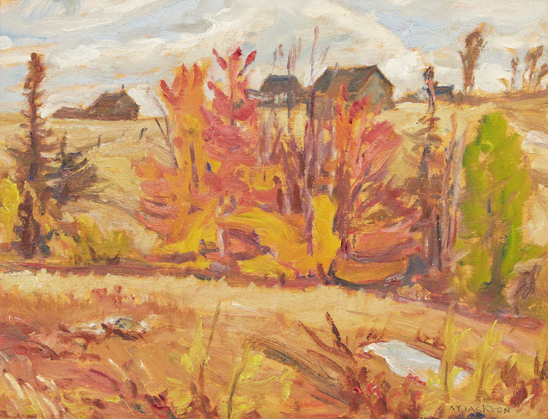 Alexander Young Jackson, Autumn in the Quebec Hills, oil on board
