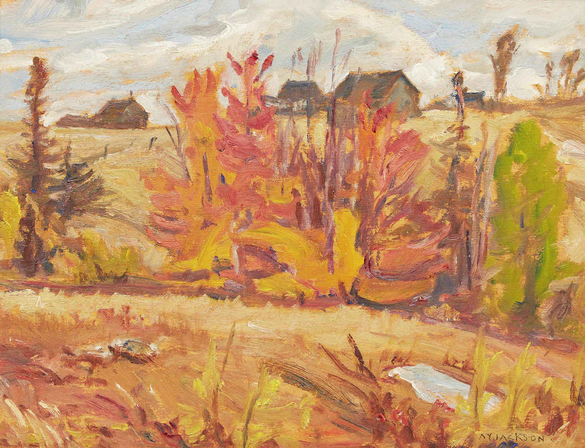 Alexander Young Jackson, Autumn in the Quebec Hills, oil on board