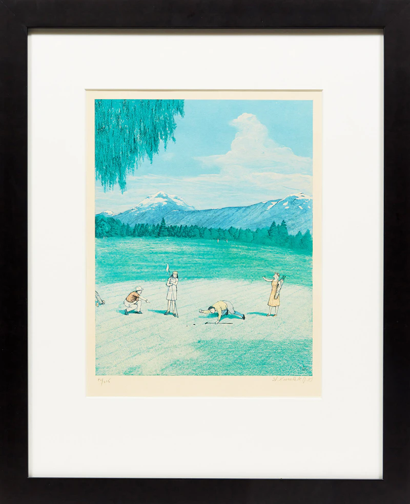 William Kurelek, The Last Putt, colour photolithograph, 1977 - view 2