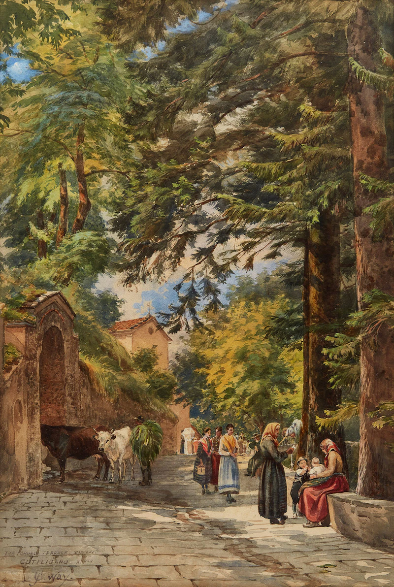 The Church Terrace, Midday, Cutiligano, Italy by Charles Jones Way