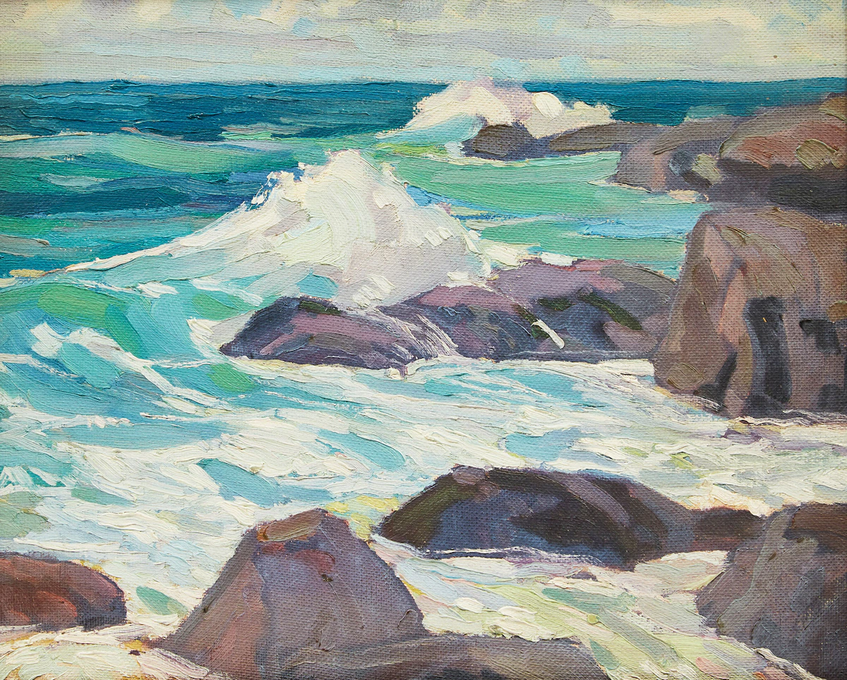 George Henry Griffin, Coastal Landscape, oil on canvas laid down on card, 1938
