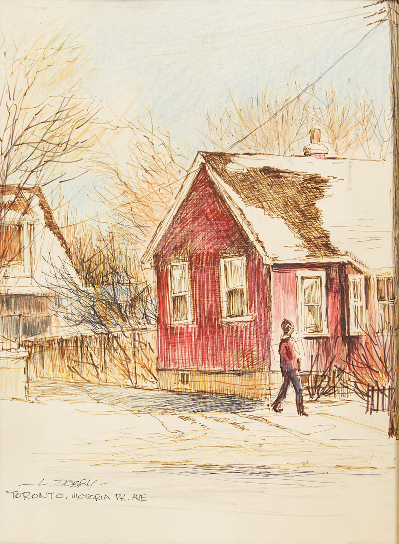 Louis  Dobry, Toronto, Victoria Pk. Ave, mixed media on paper