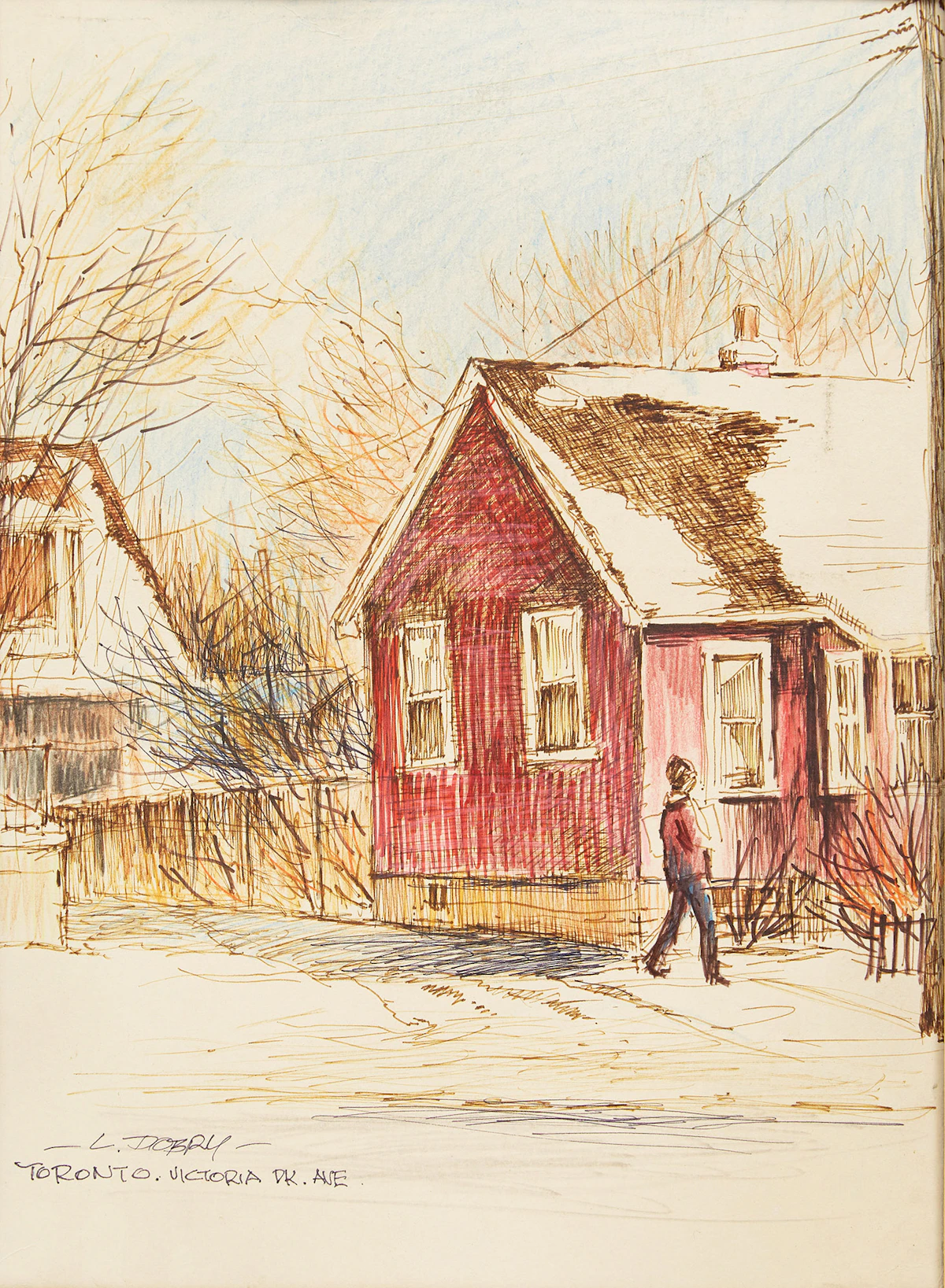 Louis  Dobry, Toronto, Victoria Pk. Ave, mixed media on paper